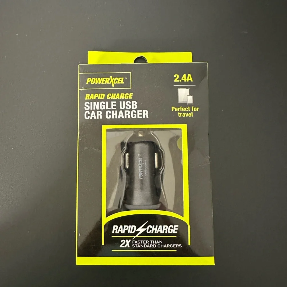 Powered Black Single USB Car Charger